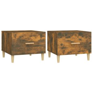 vidaXL Coffee Table Set of 2 Smoked Oak Engineered Wood