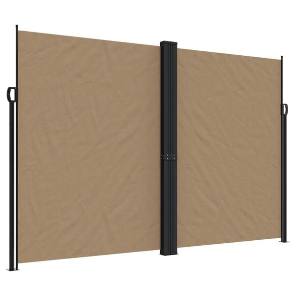 vidaXL Retractable Side Awning Taupe 100% polyester with PU coating, Steel