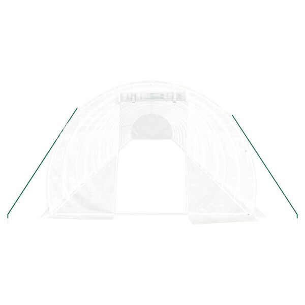 vidaXL Greenhouse White Polyethylene (PE), Galvanized Steel Large