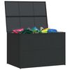 vidaXL Outdoor Storage Box Black PE Rattan, Powder-Coated Steel