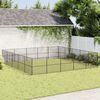 vidaXL Dog Playpen Black Galvanized steel Large Durable Dog Playpen