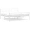 vidaXL Metal Bed Frame White Powder-coated steel 72 x 84 in Bed Frame