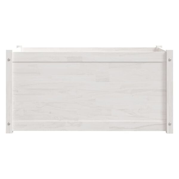 vidaXL Garden Planter White Solid pinewood Medium Garden Planter