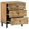 vidaXL Bedside Cabinet Natural Solid Mango Wood, Engineered Wood, Iron