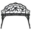 vidaXL Garden Bench Black Cast Aluminum, Cast Iron Medium