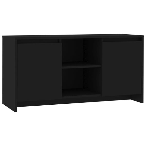vidaXL TV Cabinet Black Engineered Wood Medium TV Cabinet Rectangular