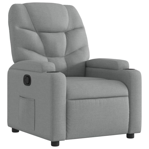 vidaXL Recliner Chair Light Grey Fabric (100% polyester), metal, plywood