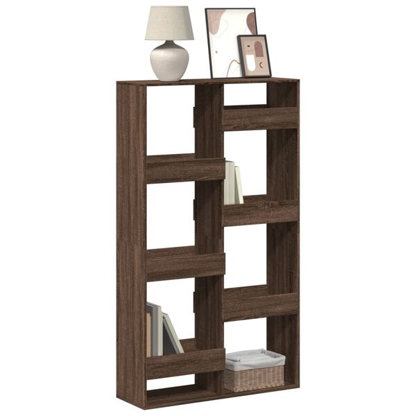 vidaXL Bookcase Brown Oak Engineered Wood 39.4x13.0x68.9 in Bookcase