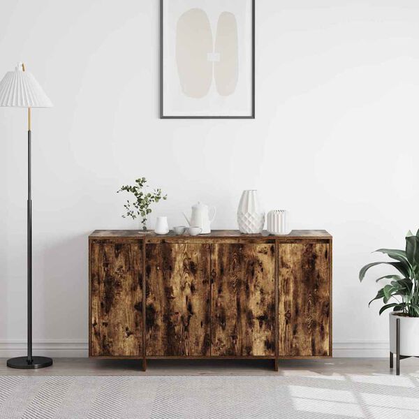 vidaXL Sideboard Smoked Oak 53.15 x 16.14 x 29.53 in Engineered Wood