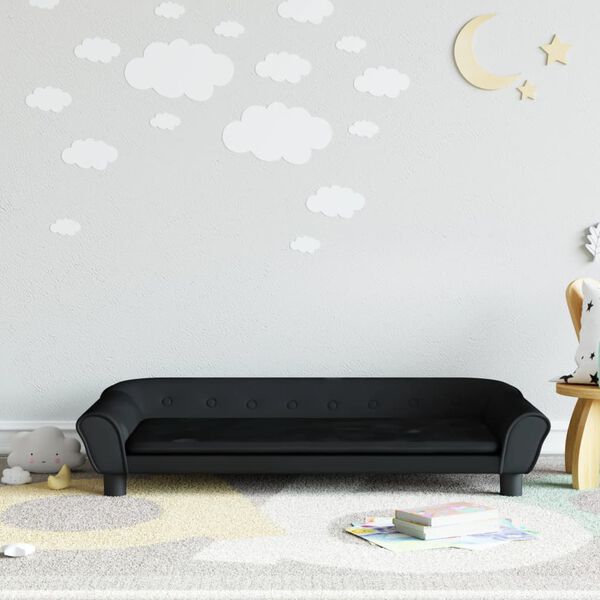 vidaXL Kids Sofa Black 39.4x19.7x10.2" Velvet