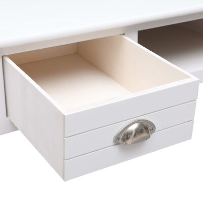 vidaXL Writing Desk White 43.3"x17.7"x29.9" Wood