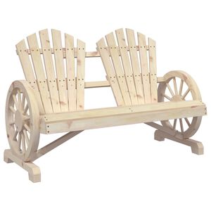 vidaXL Garden Adirondack Chair Natural Wood Solid Fir Wood 2-Seater