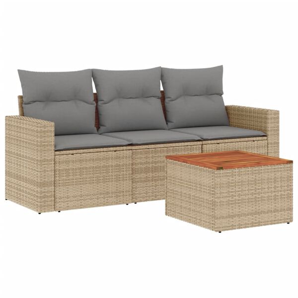 vidaXL Garden Sofa Set Beige, Light Grey, Brown