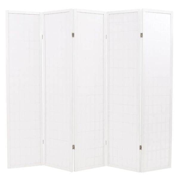 vidaXL Folding 5-Panel Room Divider Japanese Style 78.7"x66.9" White