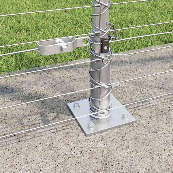 vidaXL Field Fence Silver 25 x 1.6 ft Galvanized steel