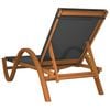 vidaXL Sun Lounger Grey Textilene, Solid Poplar Wood Medium Sun Lounger