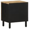 vidaXL Bedside Cabinet Set of 2 Black Solid rough mango wood, iron Small
