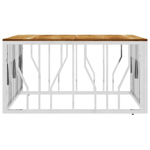 vidaXL Coffee Table Silver and natural wood