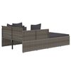 vidaXL Sunbed Grey PE rattan, powder-coated steel, fabric (100% polyester)