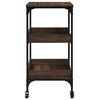 vidaXL Kitchen Trolley Brown Oak 23.6"x16.1"x31.7" Engineered Wood