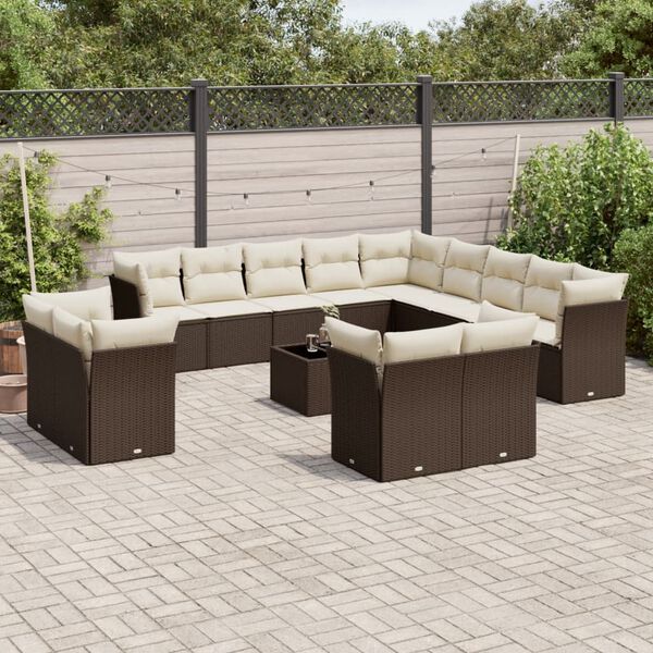 vidaXL Garden Sofa Set Brown