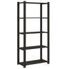 vidaXL 5-Tier Storage Rack Black 31.5x15.0x66.9" Solid Wood Pine