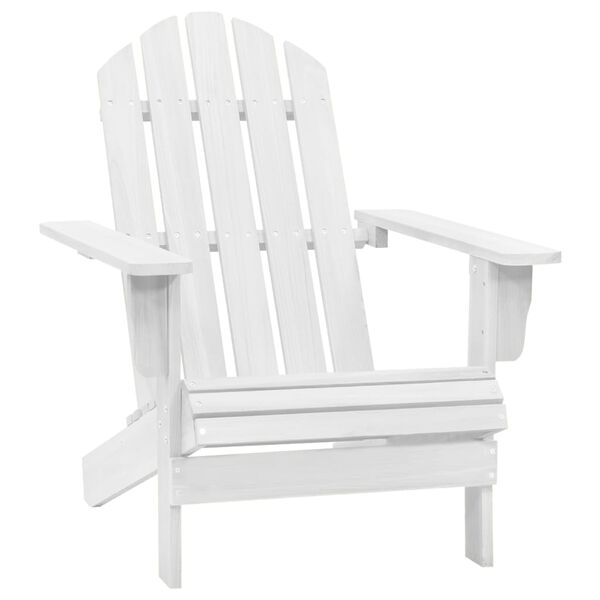 vidaXL Garden Chair White Hardwood, Firwood Standard Durable