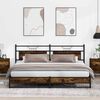 vidaXL Bed Frame Smoked Oak Steel, Engineered Wood Full Bed Frame