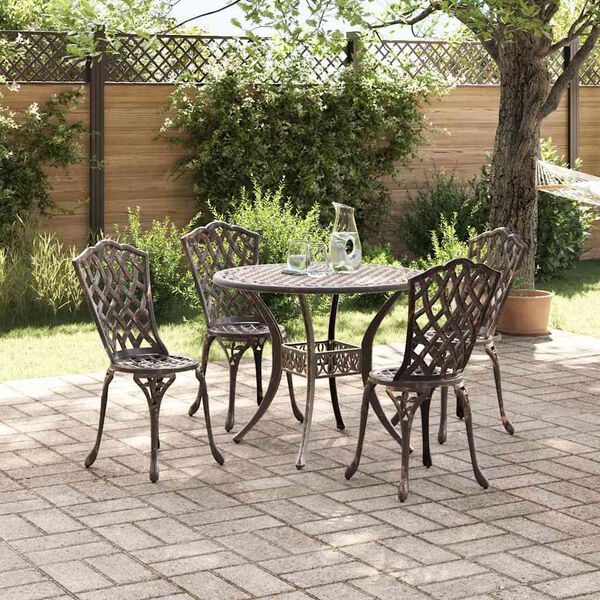 vidaXL Garden Dining Set 5 pcs Bronze 35.4" x 35.4" x 29.5