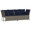 vidaXL Patio Sofa with Cushions Gray Poly Rattan