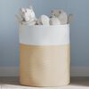vidaXL Storage Basket Beige and white Woven cotton rope Medium