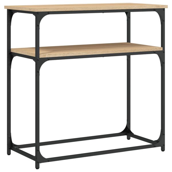 vidaXL Console Table Sonoma Oak Engineered Wood, Metal