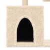 vidaXL Cat Tree Cream Engineered wood, Plush, Sisal Durable Cat Tree