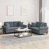 vidaXL Sofa Set Dark grey Velvet (100% polyester), metal, textilene, plywood
