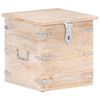 vidaXL Chest White Solid acacia wood with iron 15.7 in Chest Square