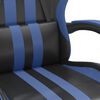 vidaXL Gaming Chair Black and Blue Faux Leather