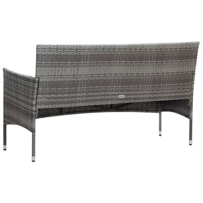 vidaXL 4 Piece Patio Lounge Set With Cushions Poly Rattan Gray