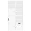 vidaXL Side Cabinet White Solid Pine Wood, Engineered Wood Medium