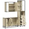 vidaXL Bathroom Furniture Set Sonoma Oak Engineered Wood, Metal Large