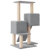 vidaXL Cat Tree Light Grey Engineered wood, plush, sisal 32.3 in tall