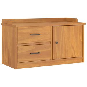 vidaXL Hallway Bench Natural Pine Solid Pinewood, Engineered Wood Medium
