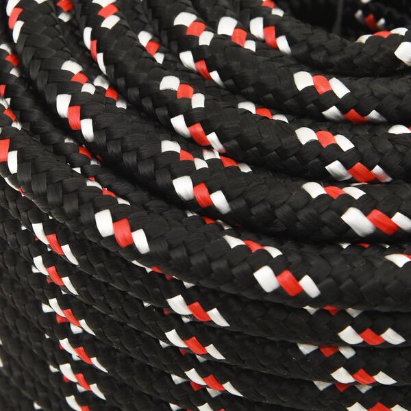 vidaXL Boat Rope Black 0.47 " 328.1 ' Polypropylene