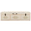 vidaXL Storage Bench Cream MDF, Solid Firwood, Fabric Standard