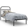 vidaXL Bed Frame Black Steel Twin Bed Frame Rectangular Traditional