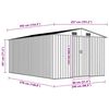 vidaXL Garden Shed Brown Galvanized steel Large Durable Garden Shed
