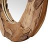 vidaXL Decorative Mirror Brown Teak and glass 31.5 in diameter