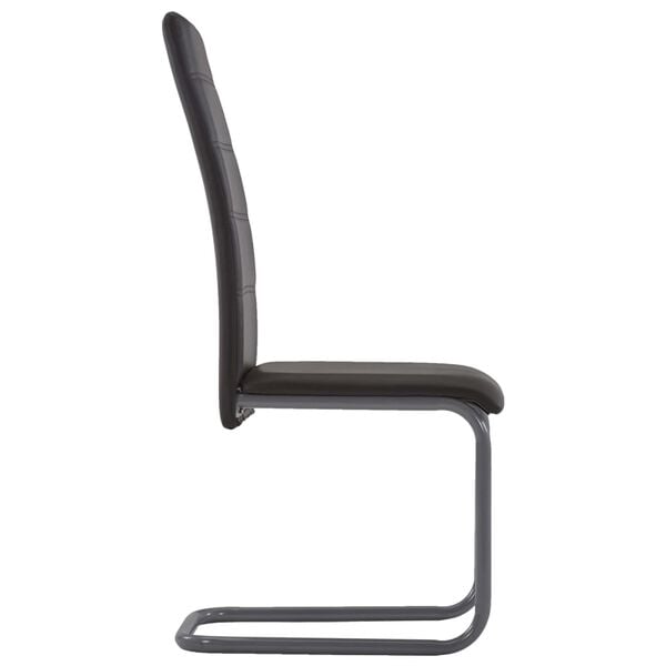 vidaXL Dining Chair Set of 4 Brown Faux leather and steel Standard