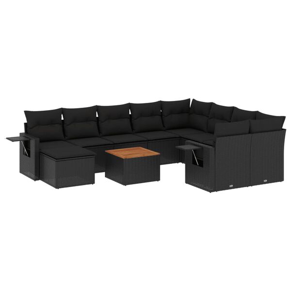 vidaXL Garden Sofa Set Black
