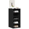 vidaXL Shoe Cabinet Set of 2 Black Engineered wood Medium Shoe Cabinet