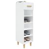 vidaXL Shoe Cabinet White Engineered wood Slim and tall Shoe Cabinet